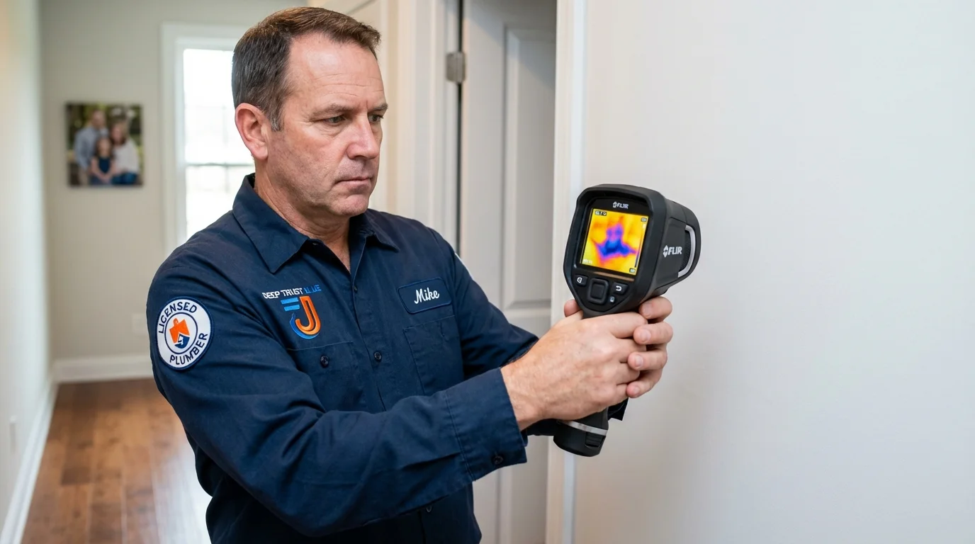 Thermal imaging leak detection by Johns Plumbing LLC in Carolina Beach